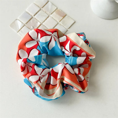 Women'S Casual Vacation Flower Cloth Printing Handmade Hair Tie