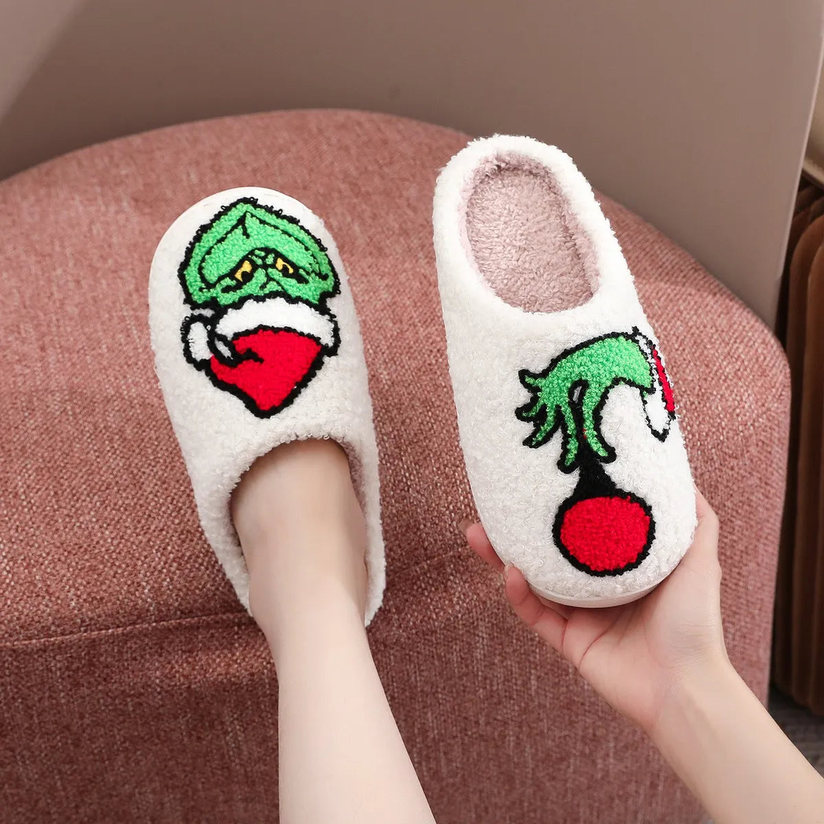 Women'S Casual Vacation Multicolor Round Toe Cotton Slippers