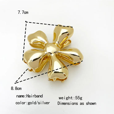 Women'S Casual Vintage Style Flower Alloy Hair Claws