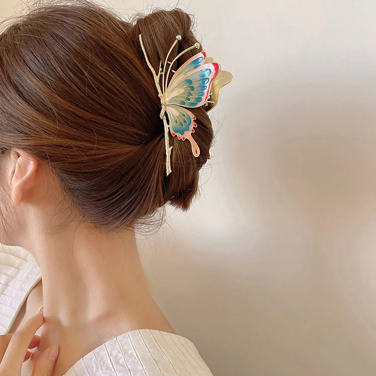 Women'S Chinoiserie Butterfly Alloy Hair Claws