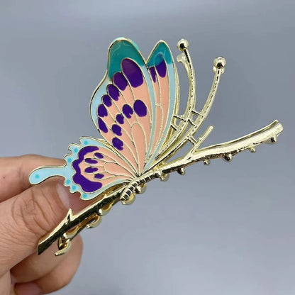 Women'S Chinoiserie Butterfly Alloy Hair Claws