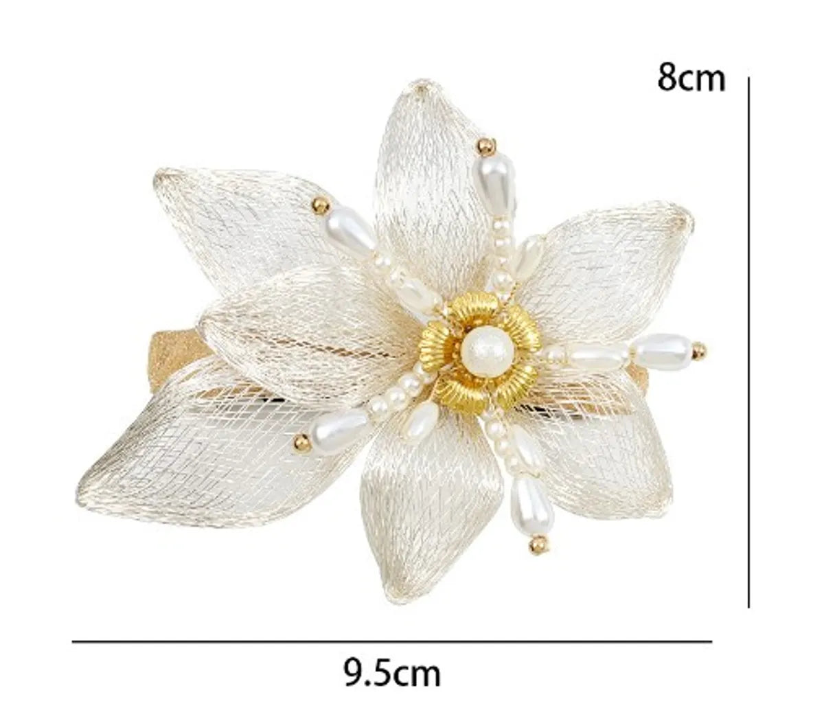 Women'S Chinoiserie Flower Alloy Hair Clip Hair Band