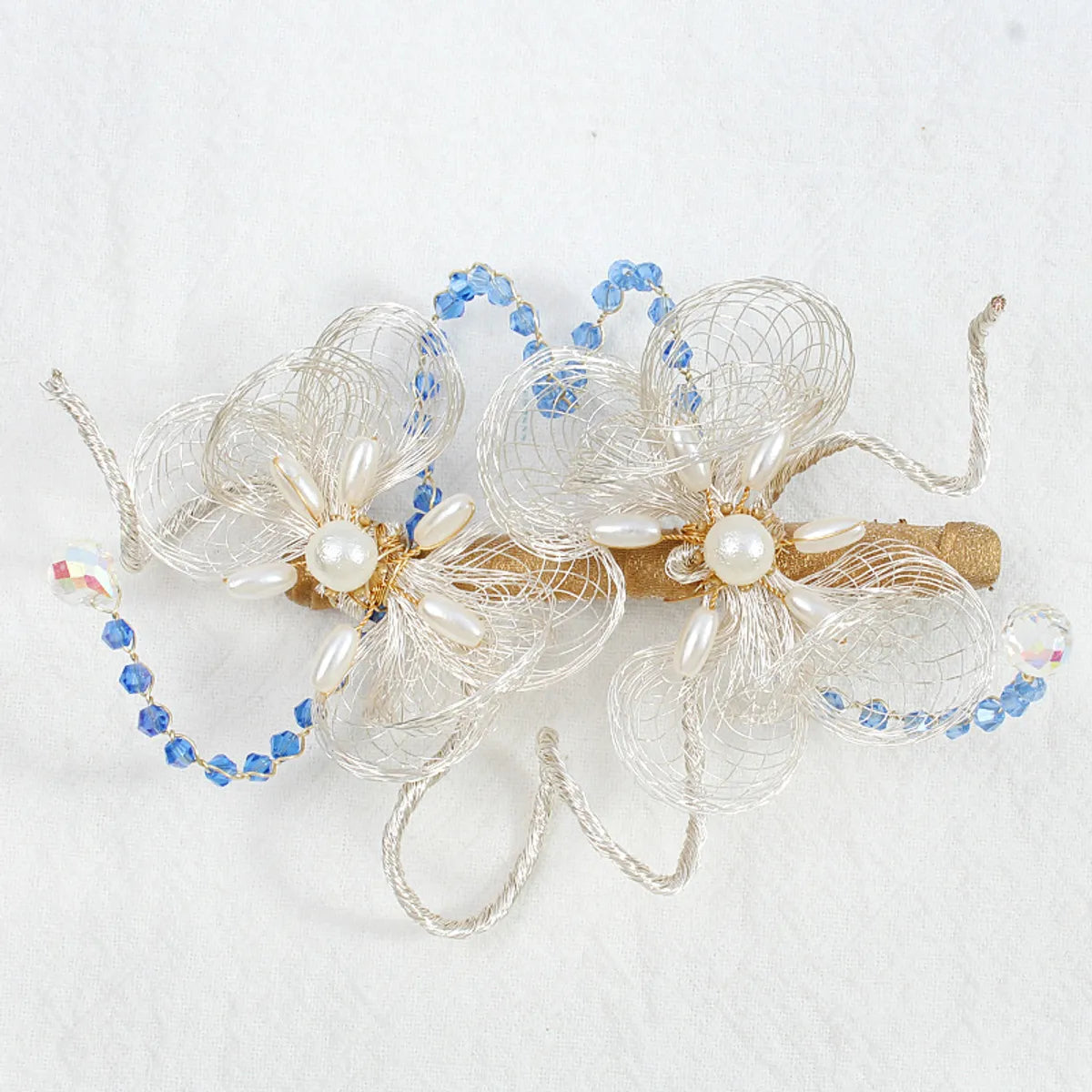 Women'S Chinoiserie Flower Alloy Hair Clip Hair Band