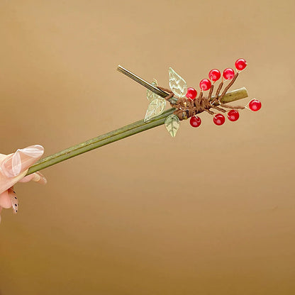 Women'S Chinoiserie Flower Butterfly Metal Hairpin