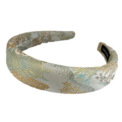 Women'S Chinoiserie Sweet Flower Cloth Embroidery Handmade Hair Band