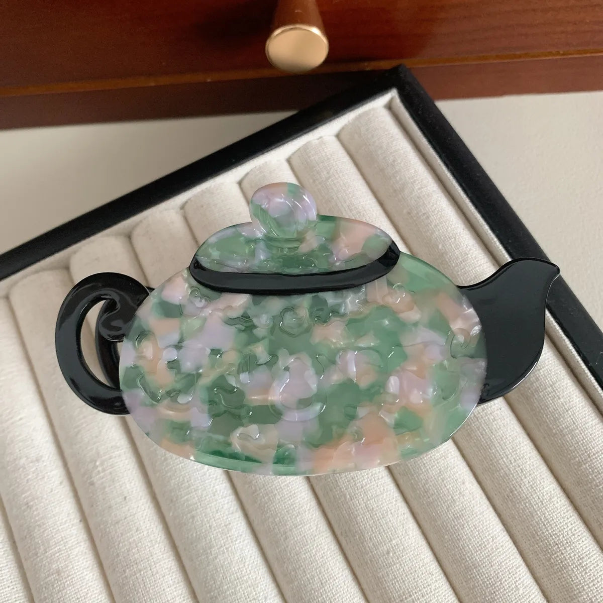 Women'S Chinoiserie Teapot Acetic Acid Sheets Hair Claws