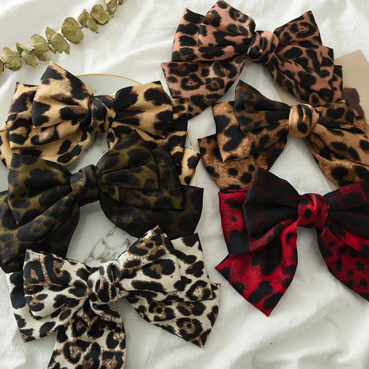 Women'S Classic Style IG Style Bow Knot Leopard Hair Clip