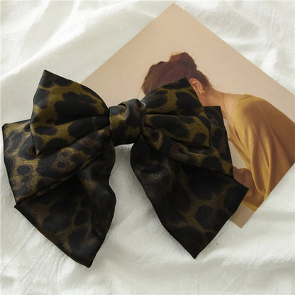 Women'S Classic Style IG Style Bow Knot Leopard Hair Clip