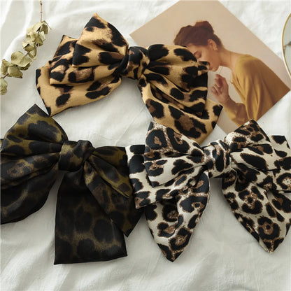 Women'S Classic Style IG Style Bow Knot Leopard Hair Clip