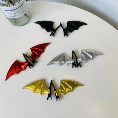 Women'S Cool Style Bat Pu Leather Hair Clip