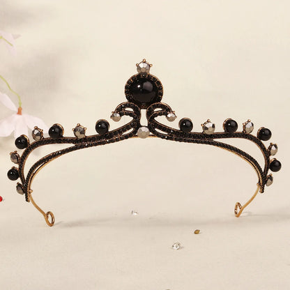 Women'S Cool Style Crown Alloy Inlay Rhinestones Pearl Crown