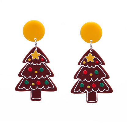 Fashion Christmas Tree Acrylic No Inlaid Earrings