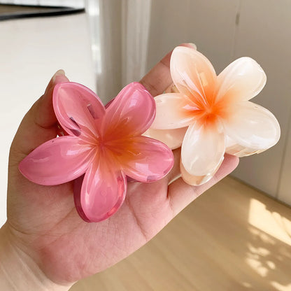 Women'S Cute Basic Sweet Flower Plastic Hair Claws