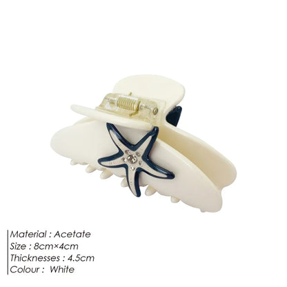 Women'S Cute Beach Commute Starfish Acetic Acid Sheets Hair Claws