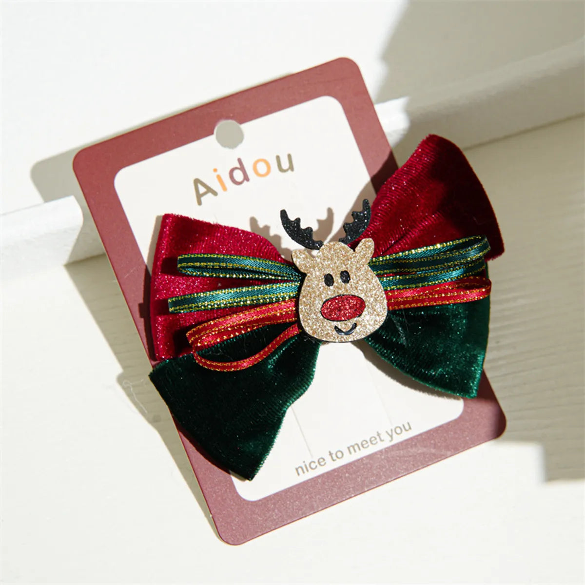 Women'S Cute Bow Knot Elk Cloth Handmade Hair Clip