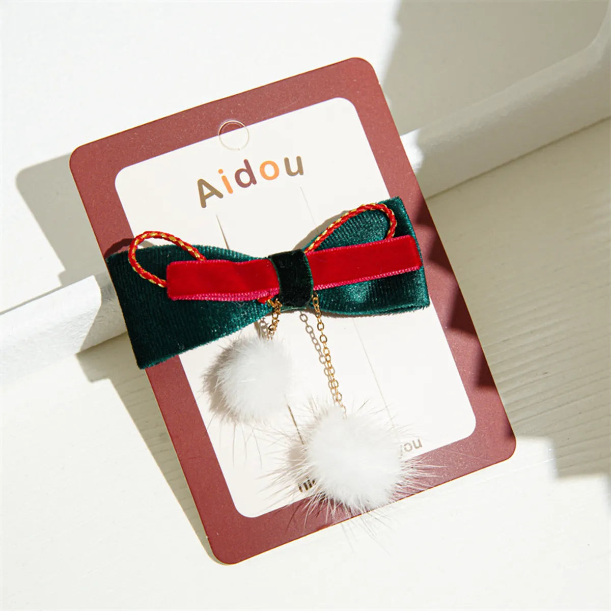 Women'S Cute Bow Knot Elk Cloth Handmade Hair Clip