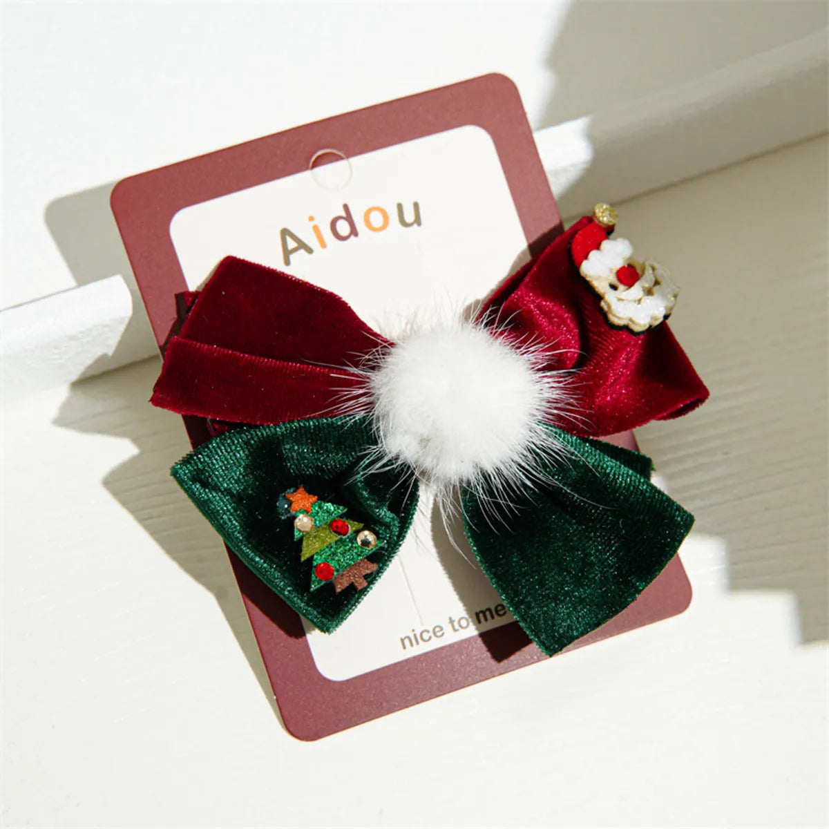 Women'S Cute Bow Knot Elk Cloth Handmade Hair Clip