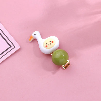 Women'S Cute Cartoon Character Alloy Resin Hair Clip