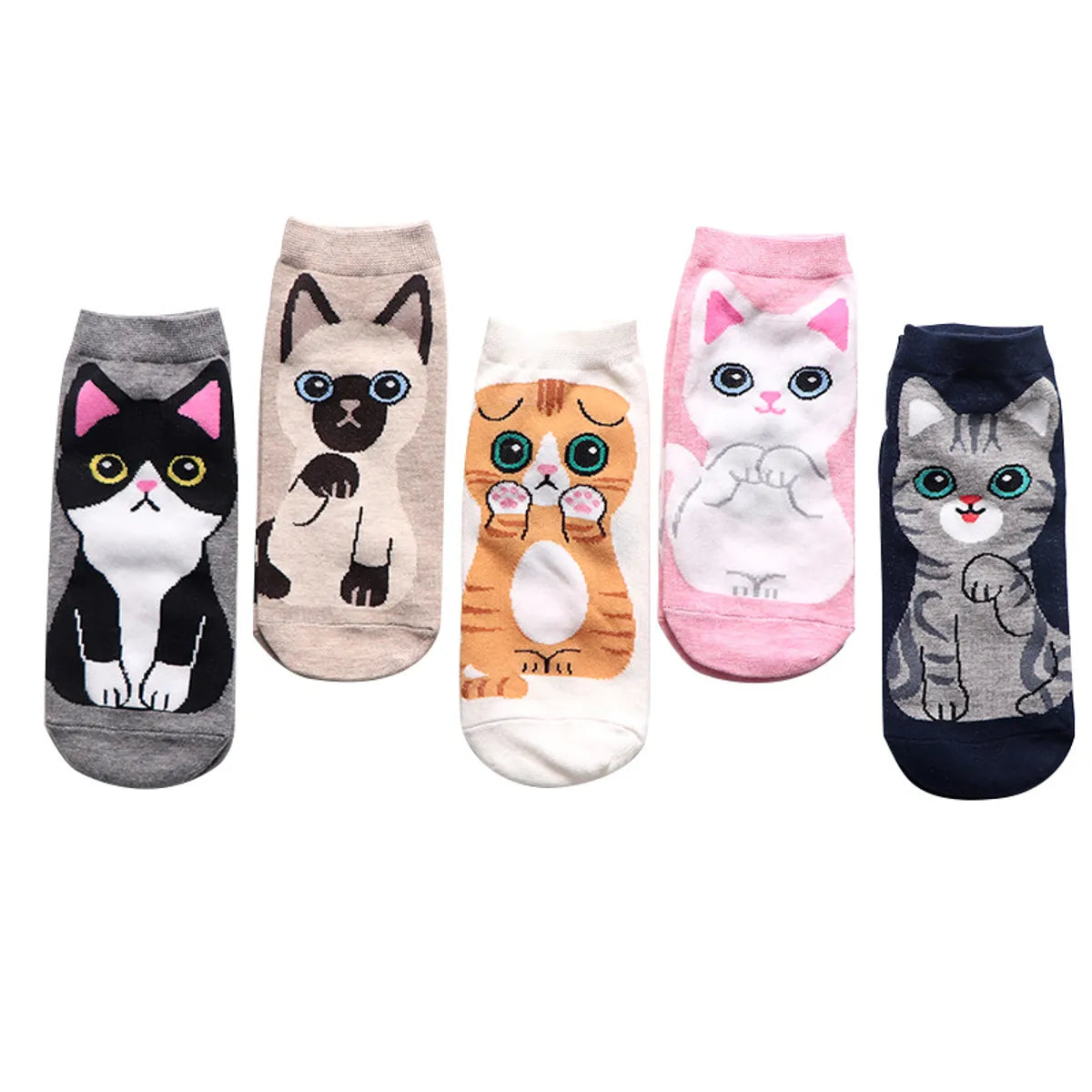 Women'S Cute Cat Cotton Jacquard Ankle Socks