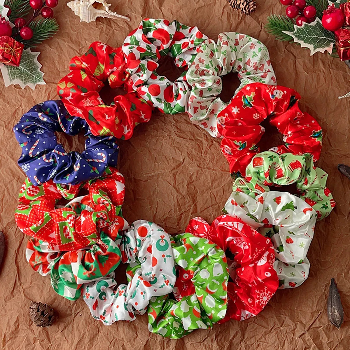 Women'S Cute Christmas Tree Christmas Socks Snowflake Cloth Hair Tie