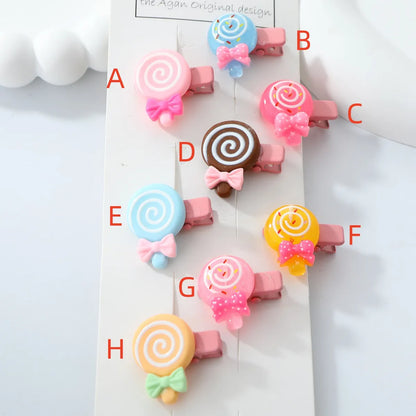 Women'S Cute Color Block Resin Inlay Resin Hair Clip