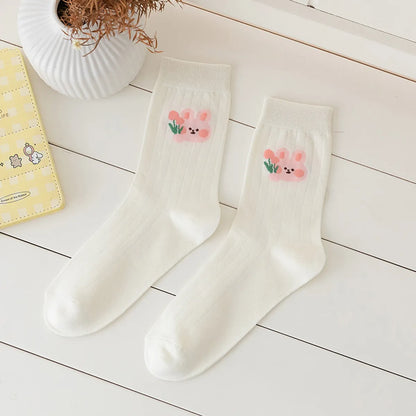 Women'S Cute Flower Nylon Cotton Ankle Socks A Pair