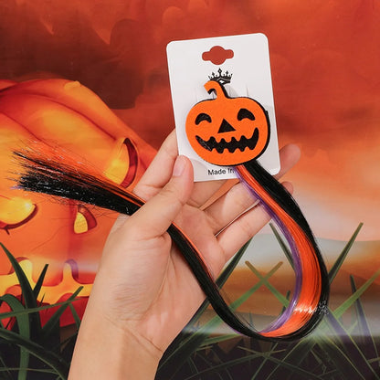 Women'S Cute Funny Pumpkin Bat Skull Wig Hair Tie