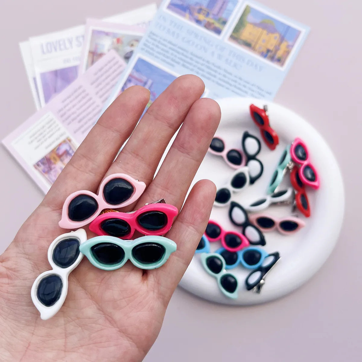 Women'S Cute Funny Solid Color Plastic Epoxy Hair Clip