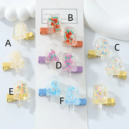 Women'S Cute Ice Cream Arylic Alloy Hair Clip