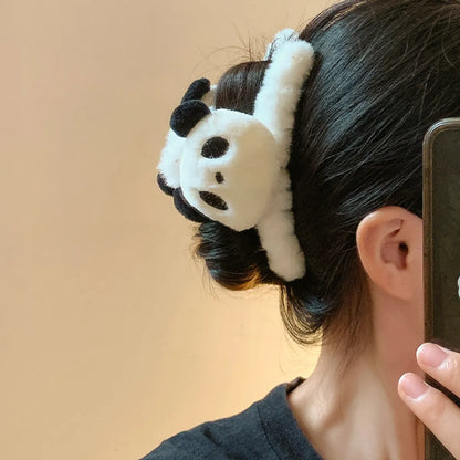 Women'S Cute Panda Plush Hair Claws