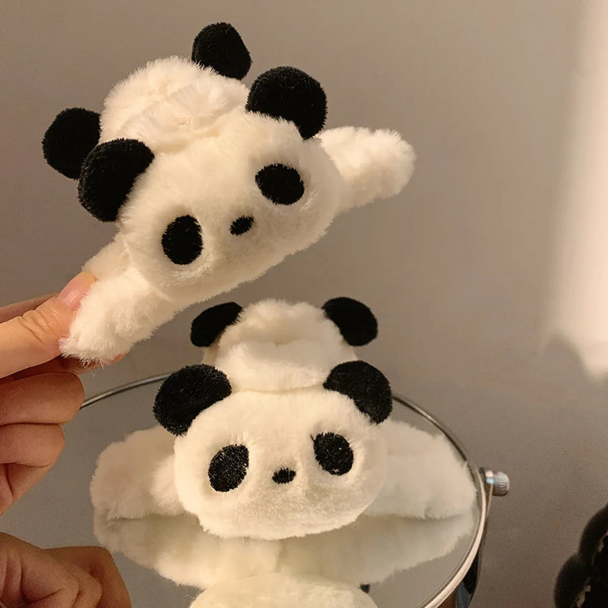 Women'S Cute Panda Plush Hair Claws