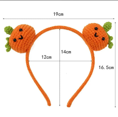 Women'S Cute Pumpkin Snowman Skull Yarn Hair Band