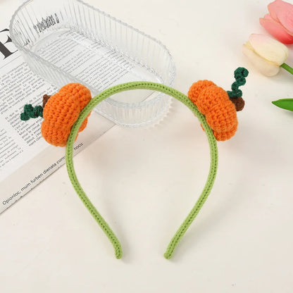 Women'S Cute Pumpkin Snowman Skull Yarn Hair Band