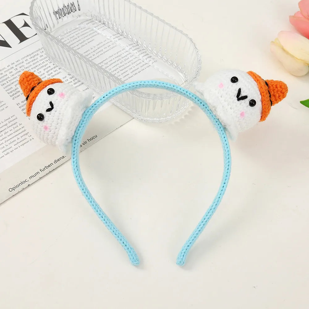 Women'S Cute Pumpkin Snowman Skull Yarn Hair Band