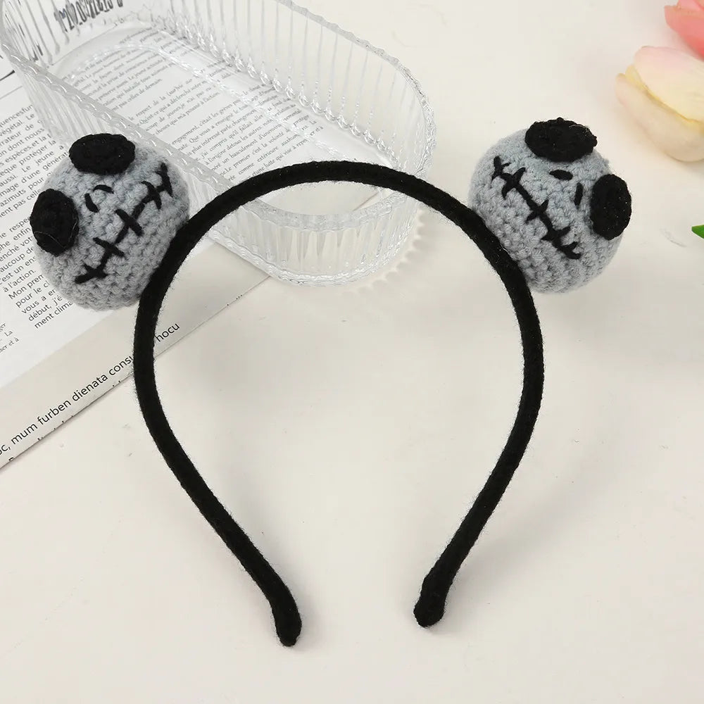 Women'S Cute Pumpkin Snowman Skull Yarn Hair Band