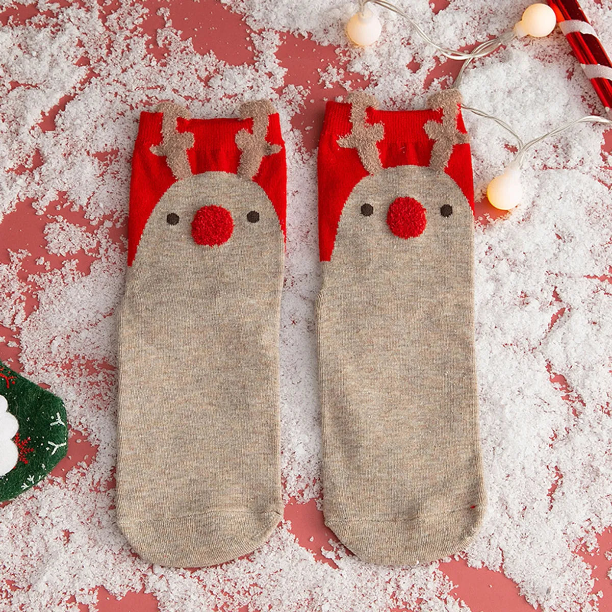 Women'S Cute Santa Claus Bear Snowflake Cotton Crew Socks