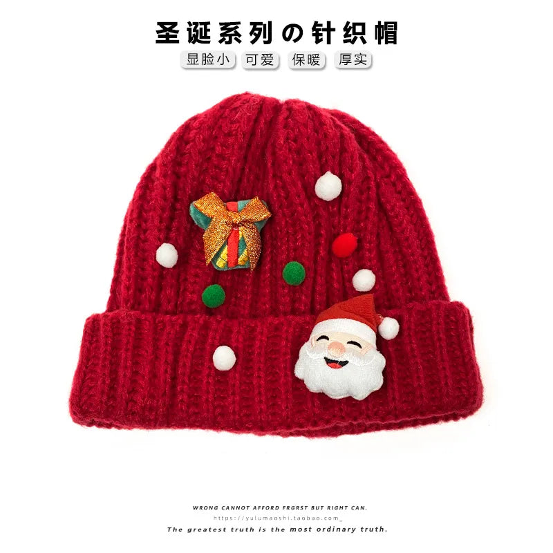 Women'S Cute Santa Claus Eaveless Wool Cap