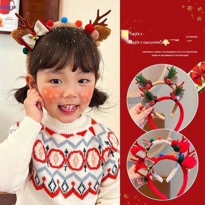 Women'S Cute Sweet Antlers Cloth Hair Clip Hair Band