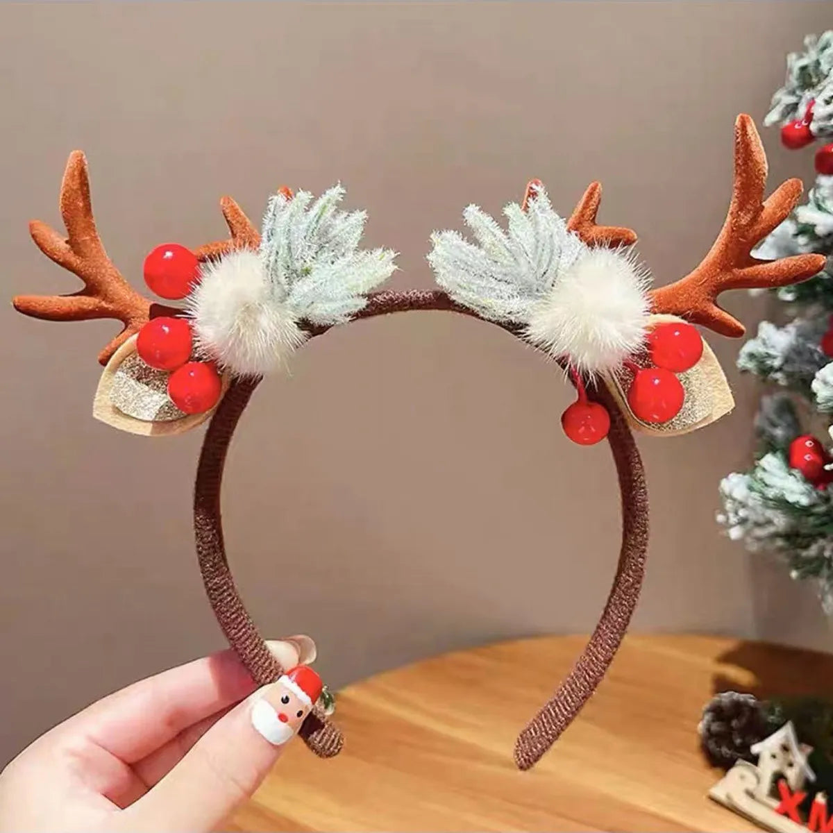 Women'S Cute Sweet Antlers Cloth Hair Clip Hair Band