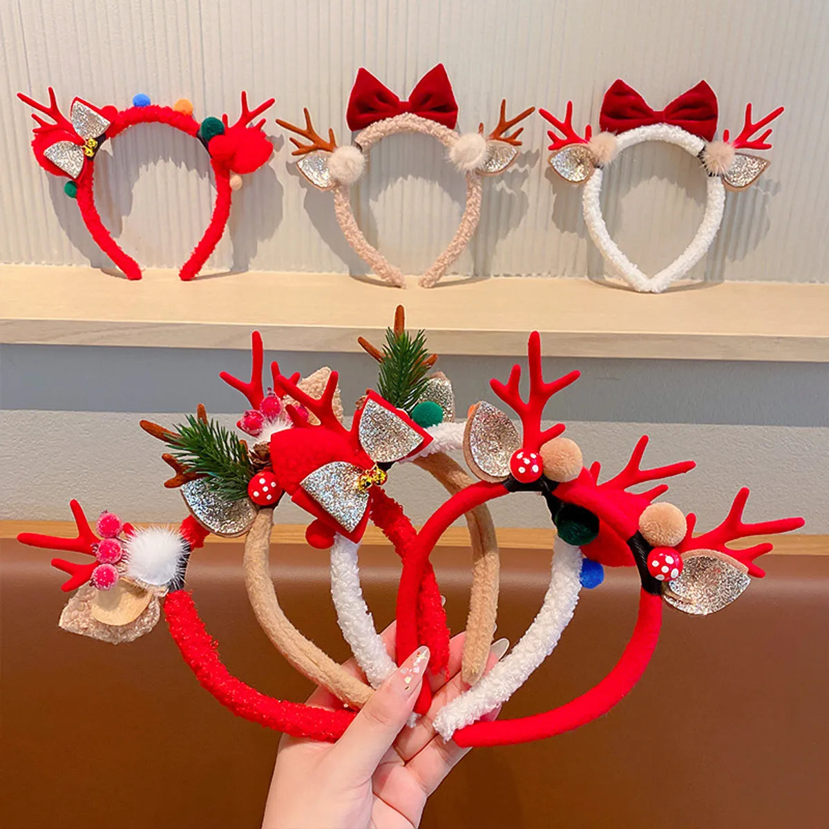 Women'S Cute Sweet Antlers Cloth Hair Clip Hair Band