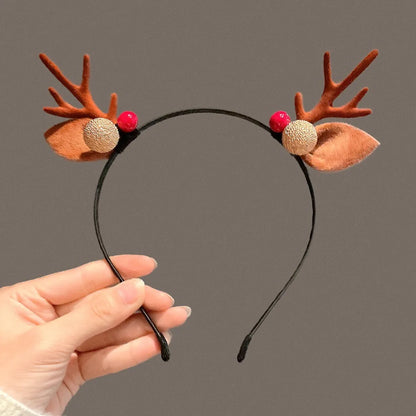 Women'S Cute Sweet Antlers Cloth Hair Clip Hair Band