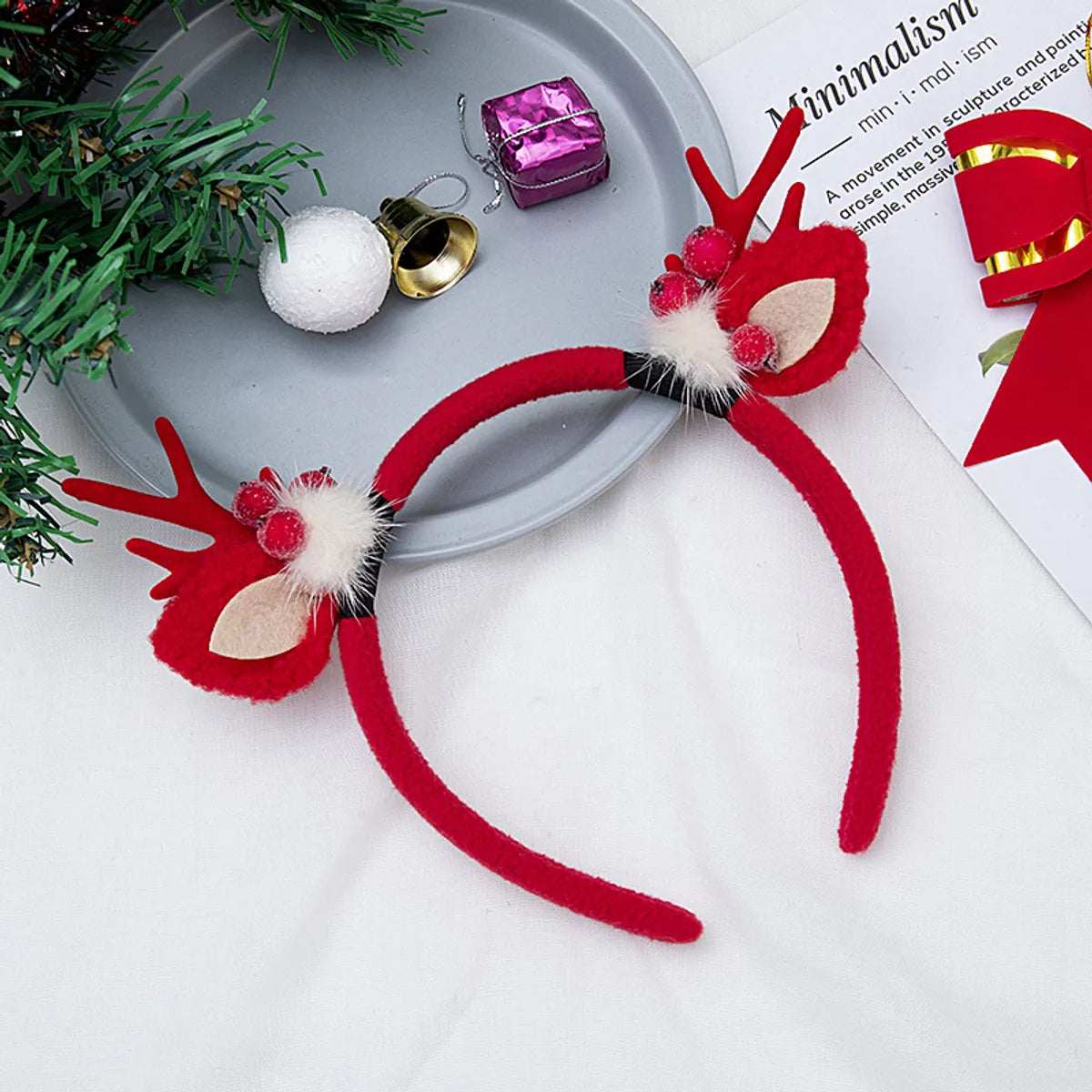 Women'S Cute Sweet Antlers Plush Hair Band