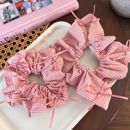 Women'S Cute Sweet Artistic Lattice Bow Knot Cloth Hair Tie