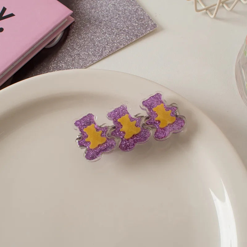 Women'S Cute Sweet Bear Plastic Hair Clip