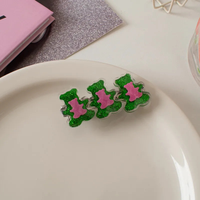 Women'S Cute Sweet Bear Plastic Hair Clip