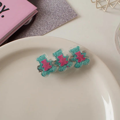 Women'S Cute Sweet Bear Plastic Hair Clip