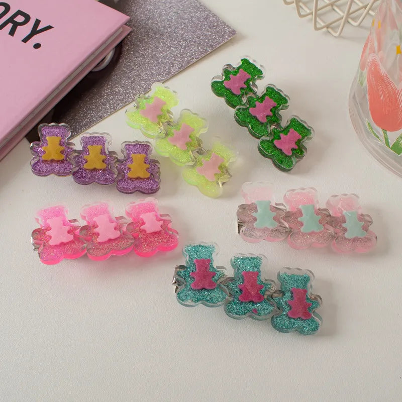 Women'S Cute Sweet Bear Plastic Hair Clip