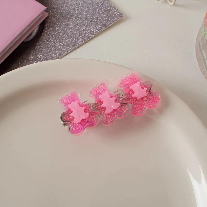 Women'S Cute Sweet Bear Plastic Hair Clip