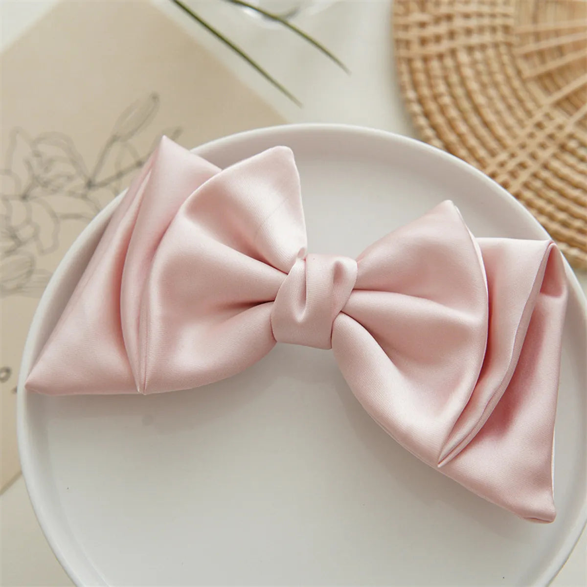 Women'S Cute Sweet Bow Knot Satin Hair Clip