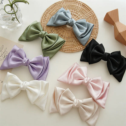 Women'S Cute Sweet Bow Knot Satin Hair Clip